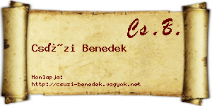 Csúzi Benedek névjegykártya