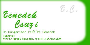 benedek csuzi business card